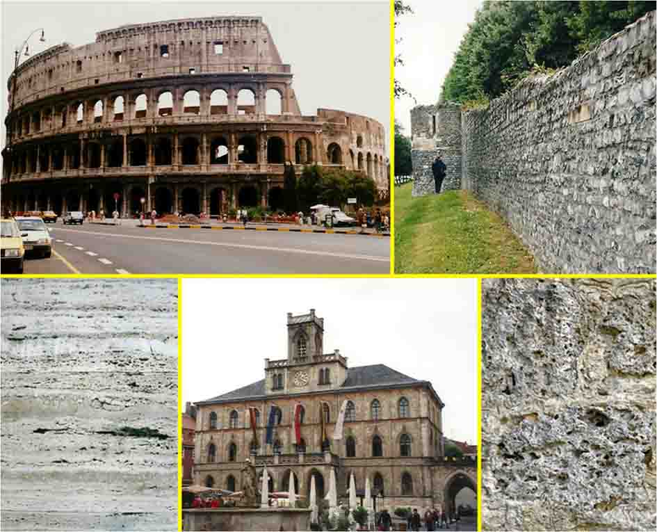 Travertijn als bouwsteen Colosseum Rome