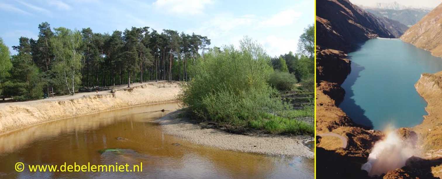 De Dinkel inTwente en  Wasserfallboden Stausee in Oostenrijk