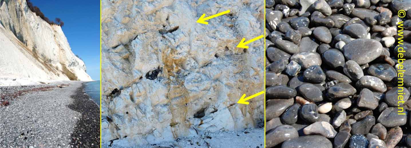 Kalksteenkliffen Denemarken vuursteen Mons Klint