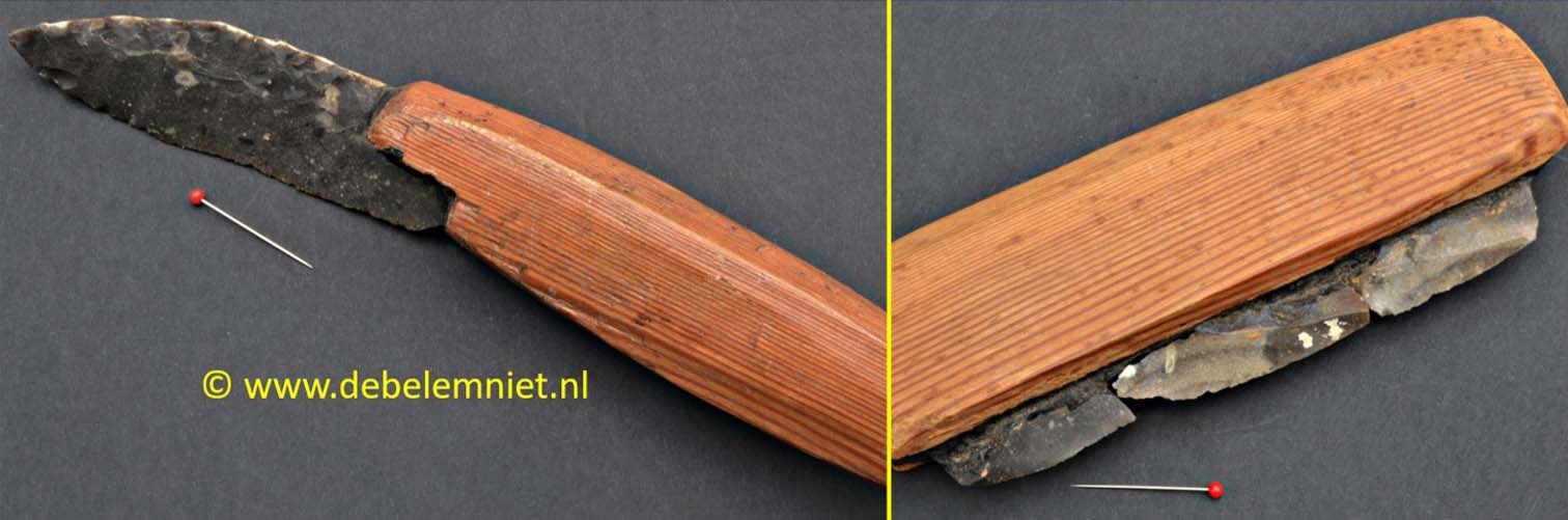 Rekonstruktionen Messer aus Feuerstein mit einem Griff