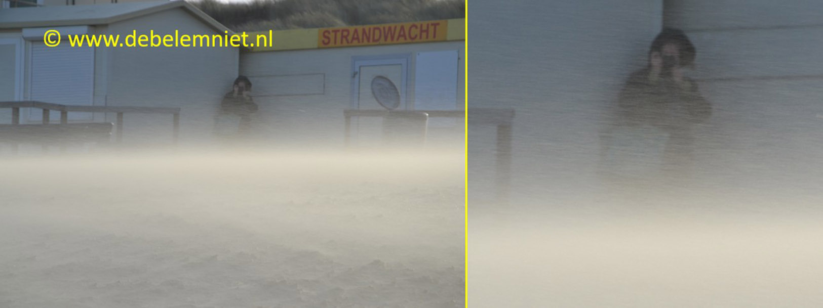 corrasie - winderosie - storm aan zandstrand